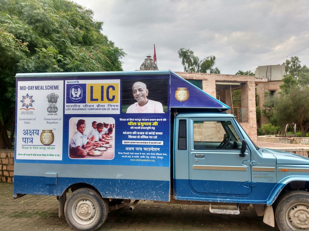 Food distribution vehicle to The Akshaya Patra Foundation, Jodhpur