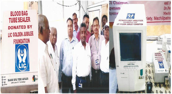 Hematolog analyzer,blood bank tube sealer to Dr Pattabhi Red Cross Blood Bank, Machilipatnam