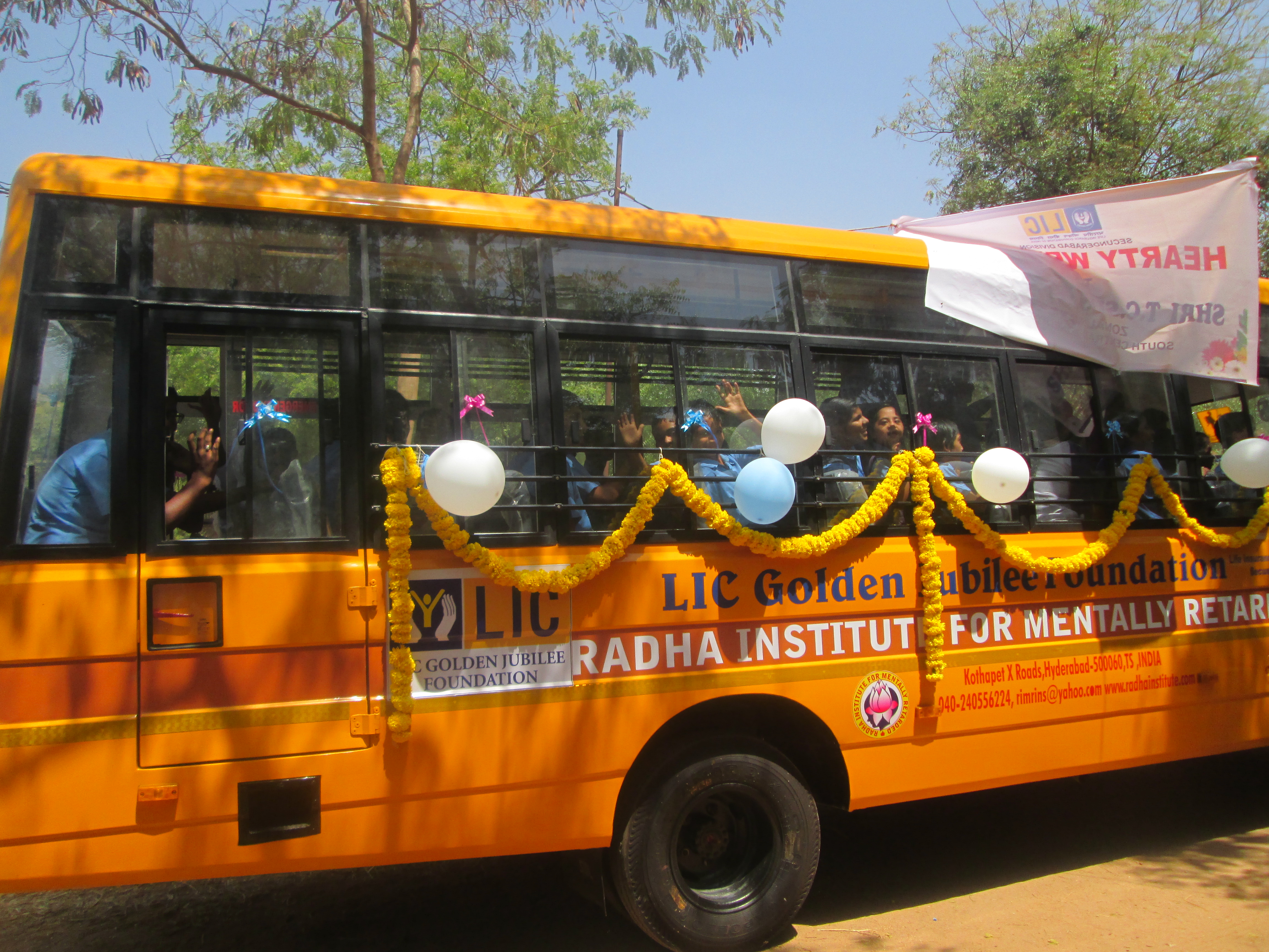 School Bus to Radha Institute for Mentally Retarded, Secunderabad