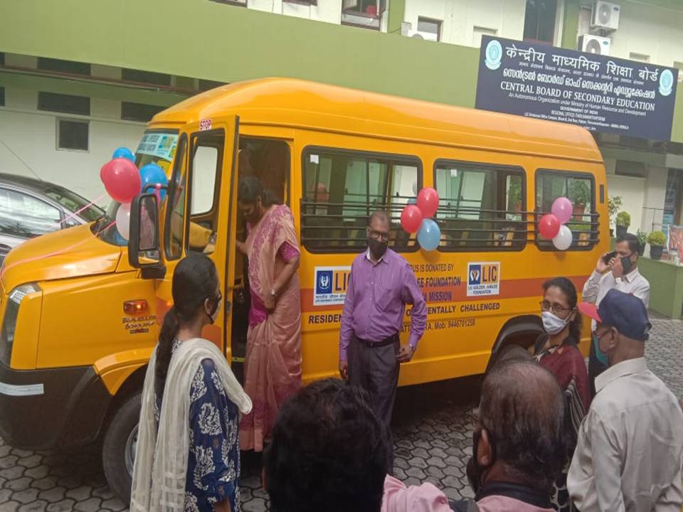 School Bus for differently challenged children to Sreekarunya Mission Society, Neyyattinkara,Thiruvananthap